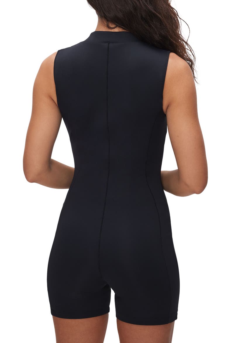 Compression Zip-Up One-Piece Swimsuit, Alternate, color, BLACK001