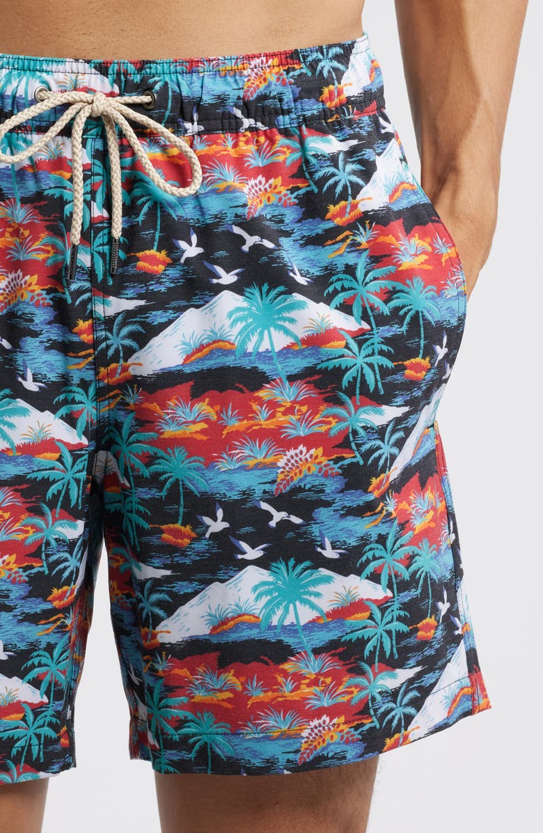 Fair Harbor The Bayberry Swim Trunks, Alternate, color, Tropical