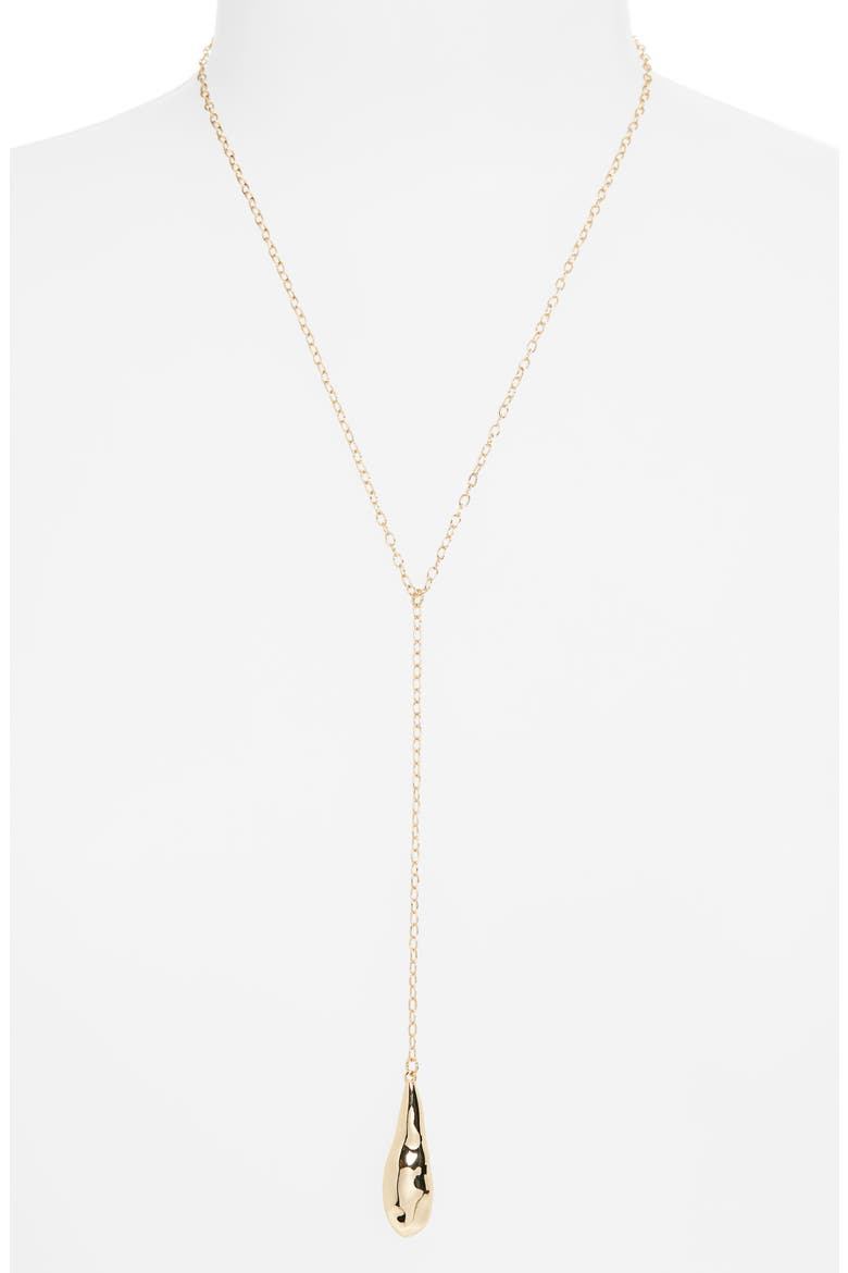 Teardrop Y-Drop Pendant Necklace, Alternate, color, GOLD