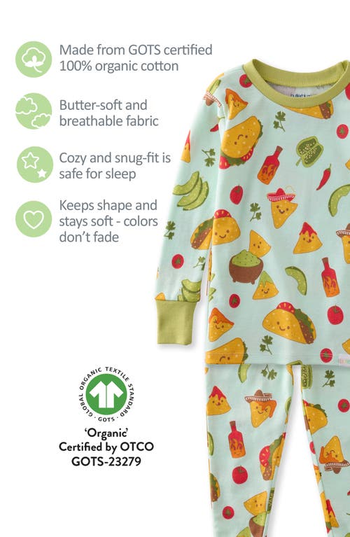 Butterblu Kids' Zen Print Fitted Organic Cotton Two-piece Pajamas In Multi