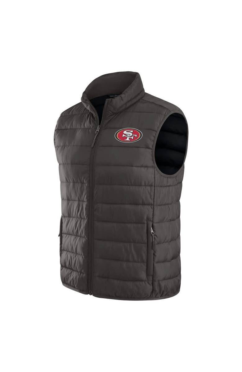 Darius Rucker Collection by Fanatics Men's NFL x Darius Rucker Collection by Fanatics Black San Francisco 49ers Packable Full-Zip Vest with Travel Bag, Alternate, color, Black