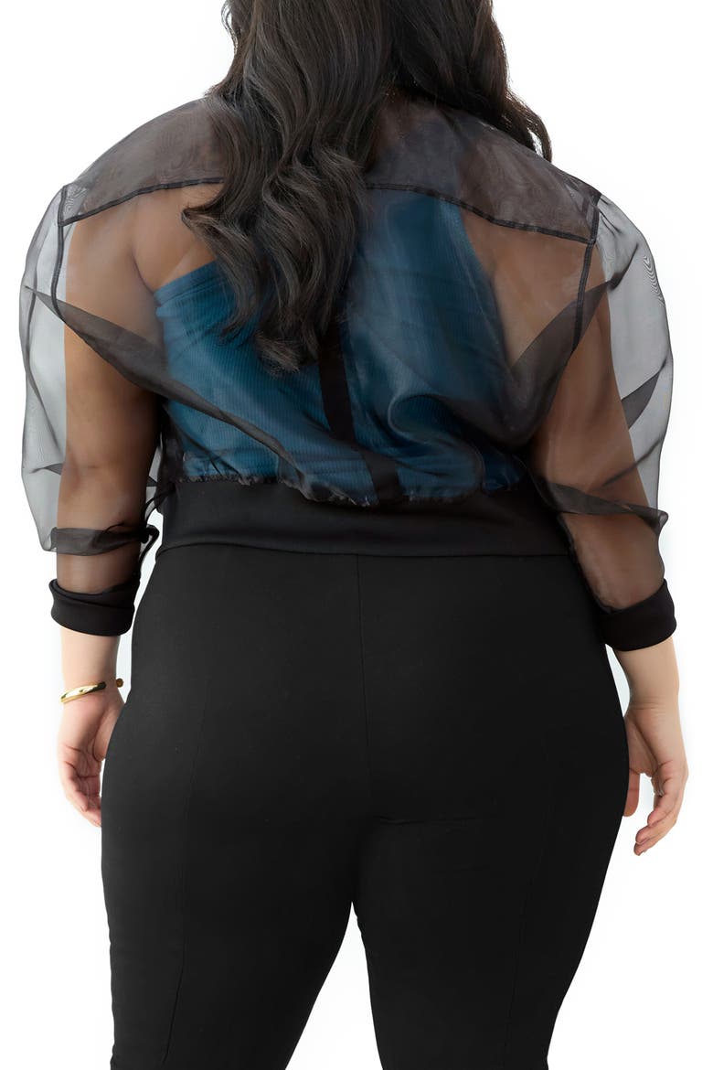 Sheer Bomber Jacket, Alternate, color, BLACK BEAUTY