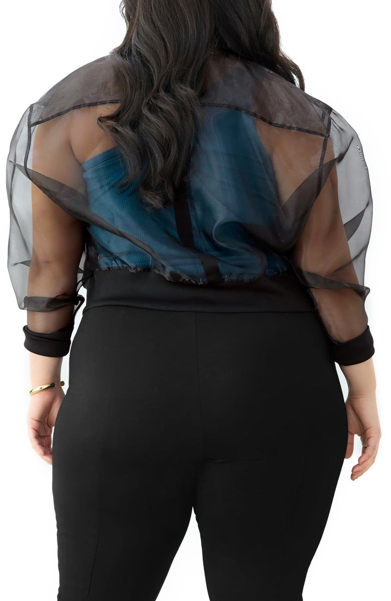 GSTQ Sheer Bomber Jacket, Alternate, color,