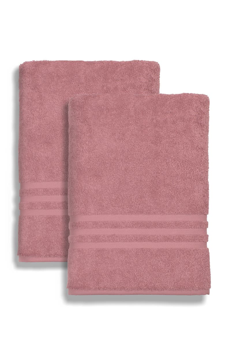 Denzi Bath Towels - Set of 2 - Tea Rose, Alternate, color, TEA ROSE