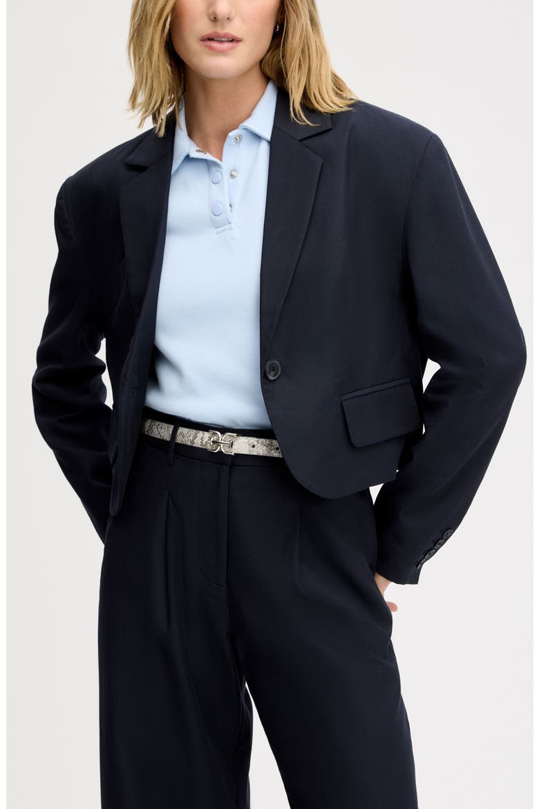 Crop Blazer, Main, color, NAVY