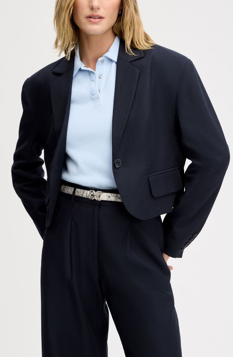 Sam Edelman Crop Blazer, Main, color, Navy