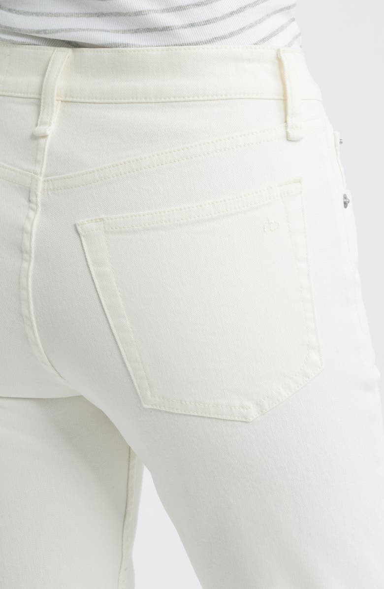 rag & bone Harlow Fray Hem High Waist Ankle Straight Leg Jeans, Alternate, color, White