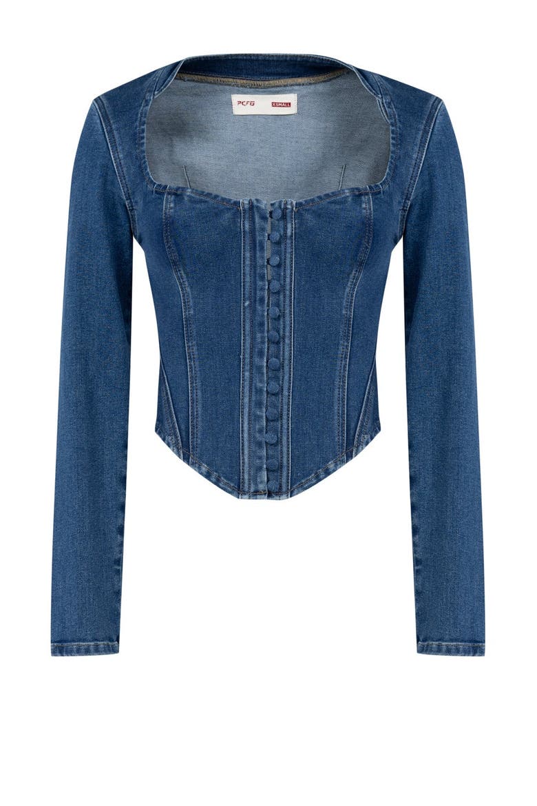 Your *Itch Corset Denim Corset Top, Alternate, color, BLUE