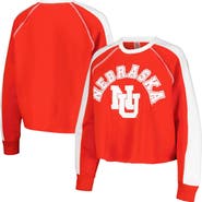 GAMEDAY COUTURE Women's Gameday Couture Scarlet Nebraska Huskers Blindside Raglan Cropped Pullover Sweatshirt