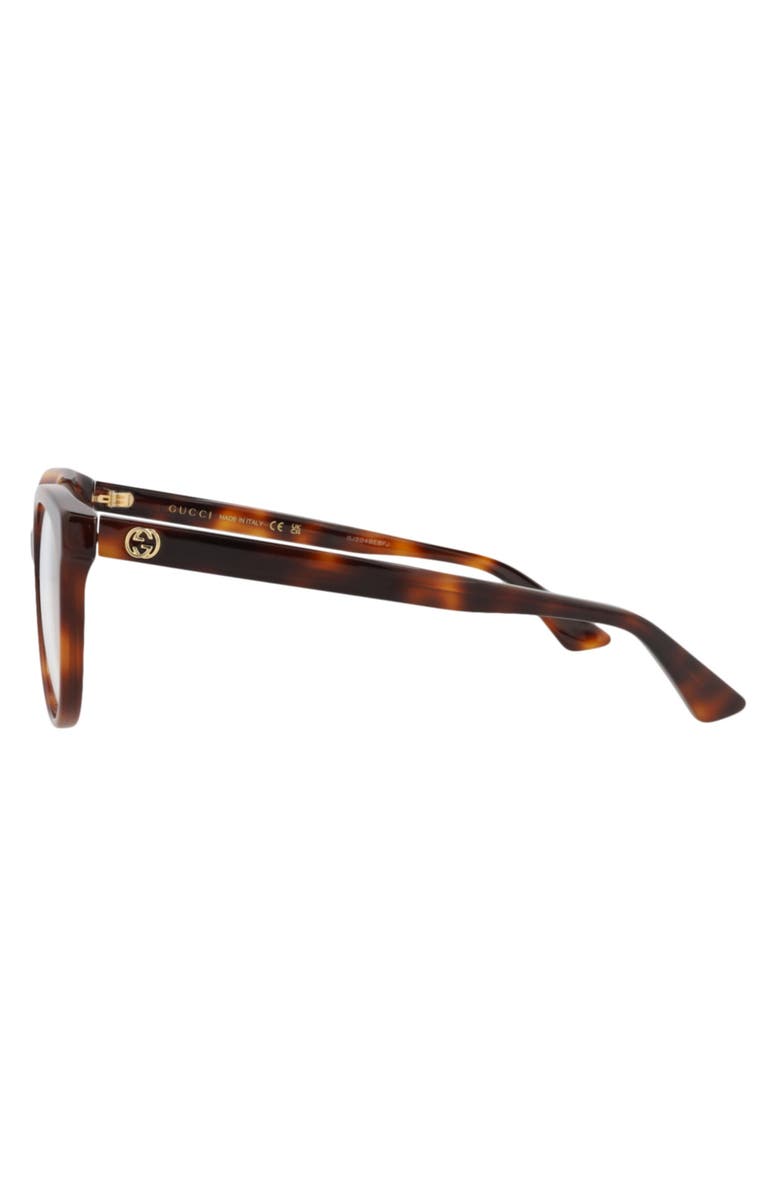Gucci 53mm Oval Optical Glasses, Alternate, color, Havana Havana Transparent