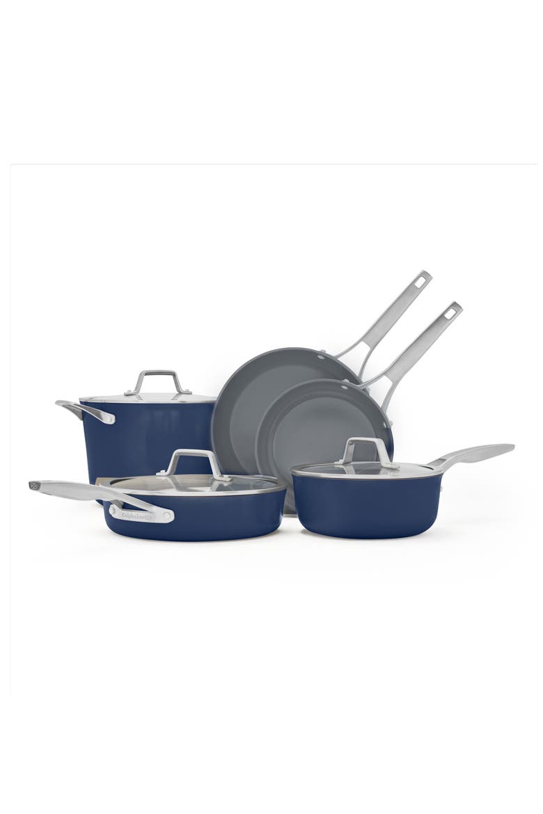 Premier Ceramic Nonstick 8-Piece Cookware Set, Main, color, BLUE
