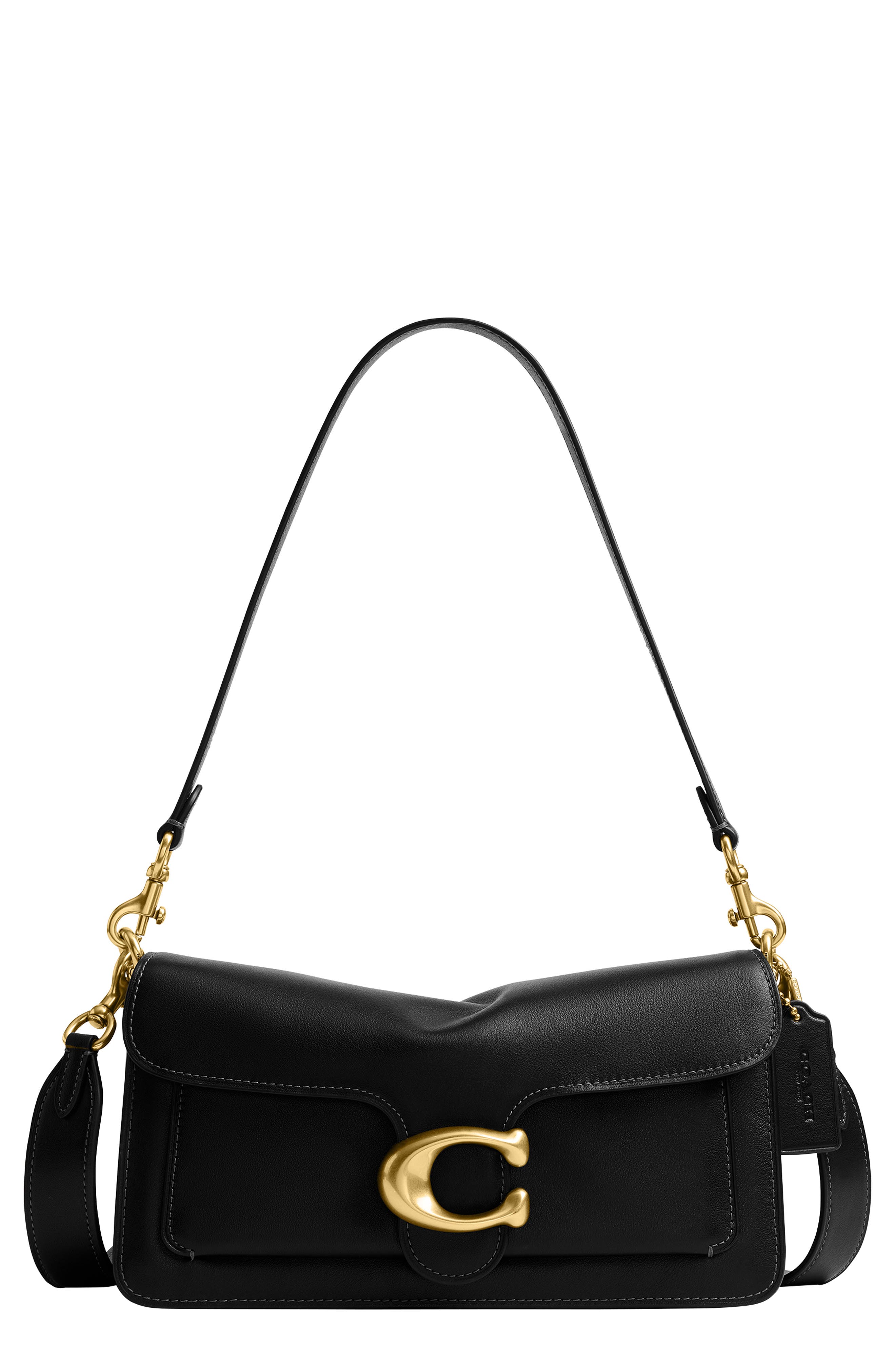 COACH Tabby 26 Leather Shoulder Bag, Main, color, B4/Black