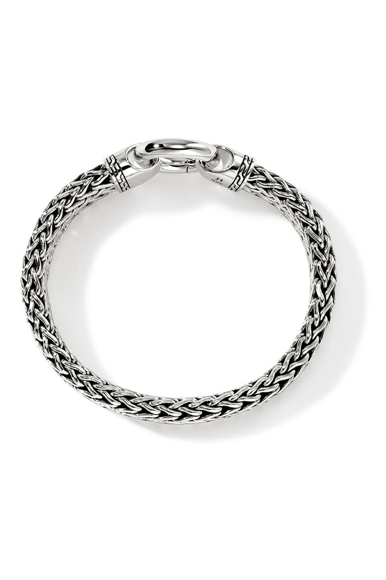 Flat Chain Bracelet, Alternate, color, SILVER