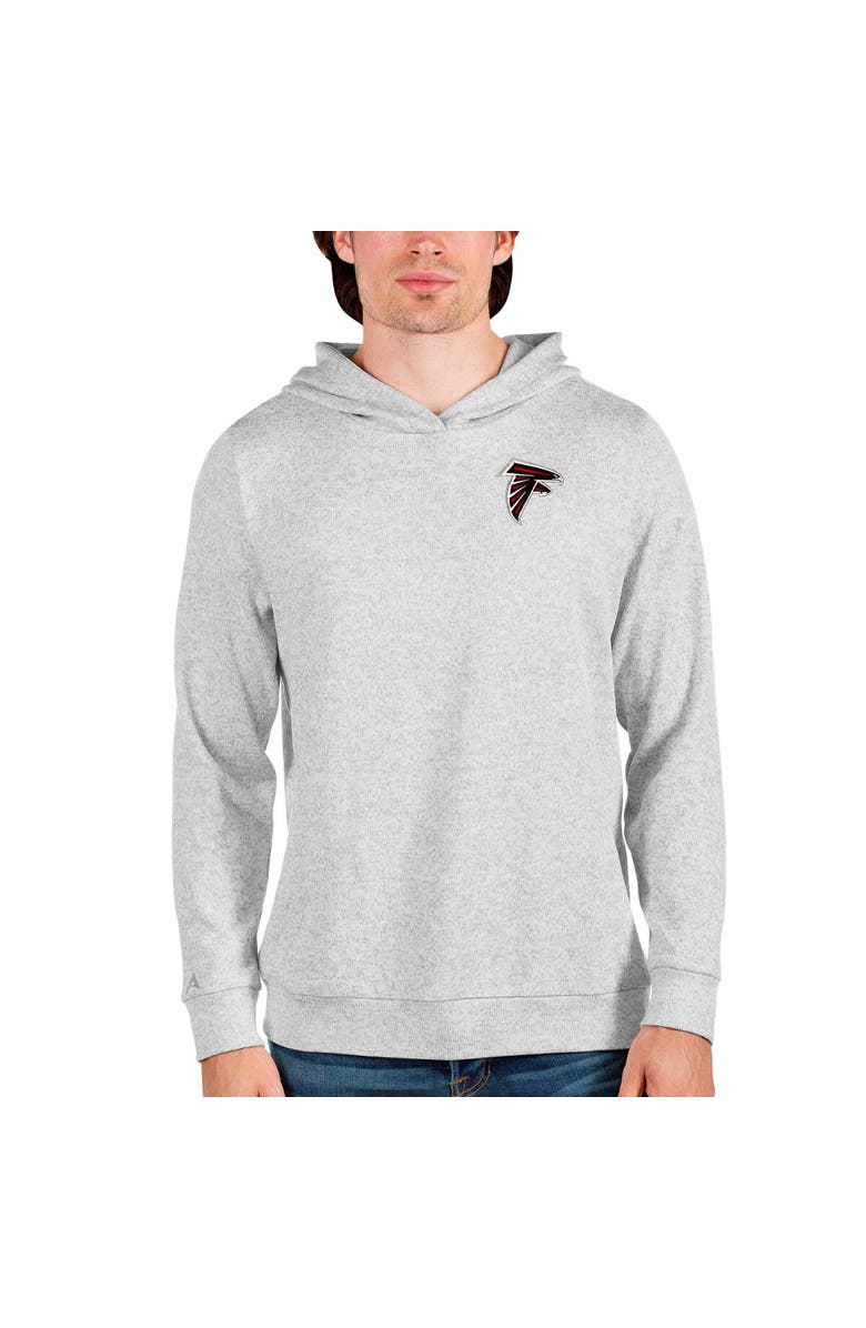 ANTIGUA Men's Antigua Heathered Gray Atlanta Falcons Absolute Pullover Hoodie, Main, color,