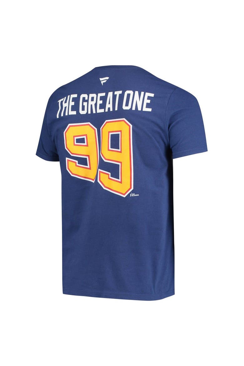 Men's Fanatics Branded Wayne Gretzky Blue St. Louis Blues Authentic Stack Retired Player Nickname & Number T-Shirt, Alternate, color, Blue