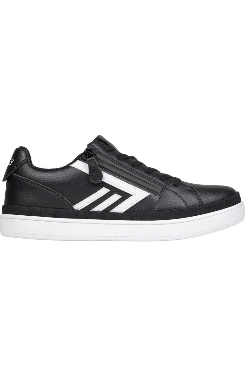 BILLY Footwear Classic Low Double Zip Sneaker, Main, color, Black/White