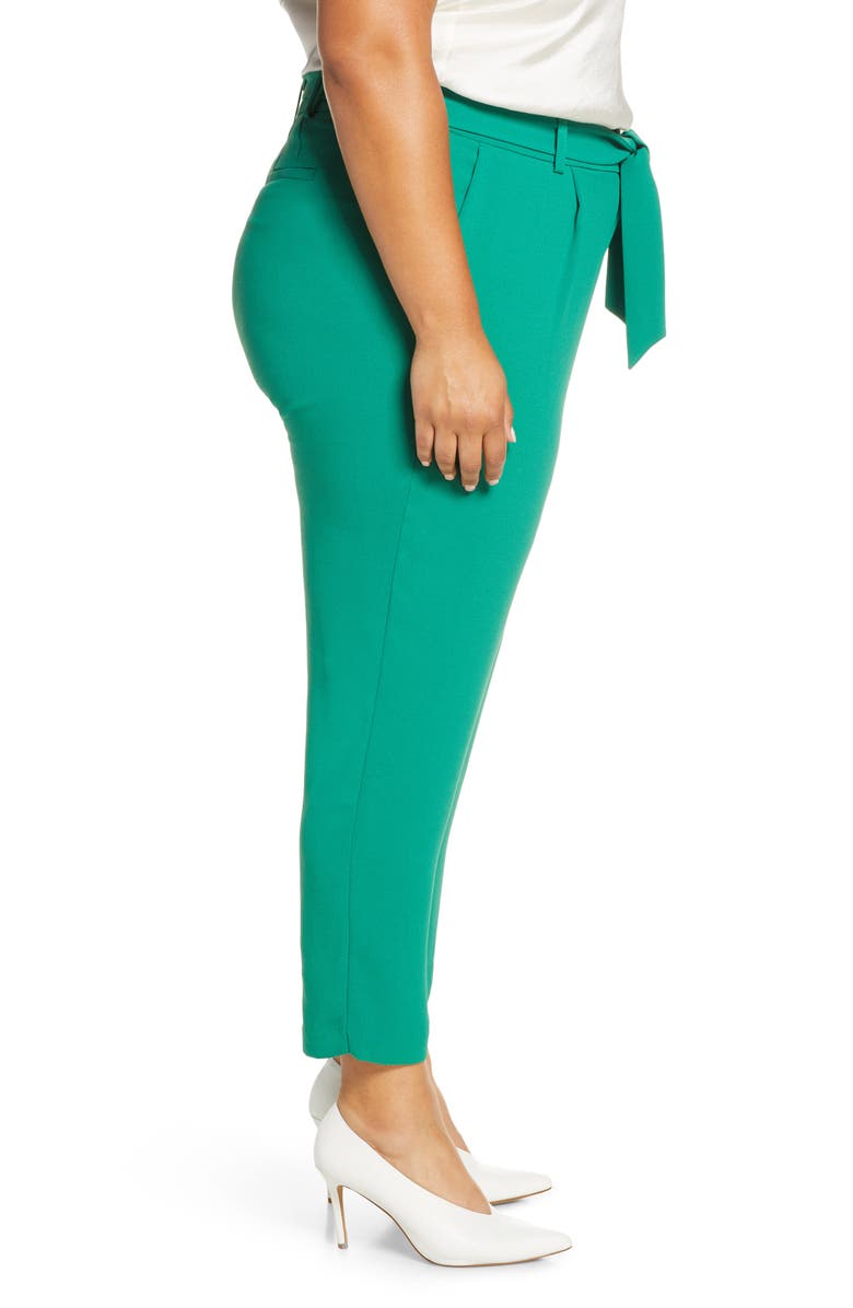 ELOQUII Tie Waist Slim Fit Trousers, Alternate, color,