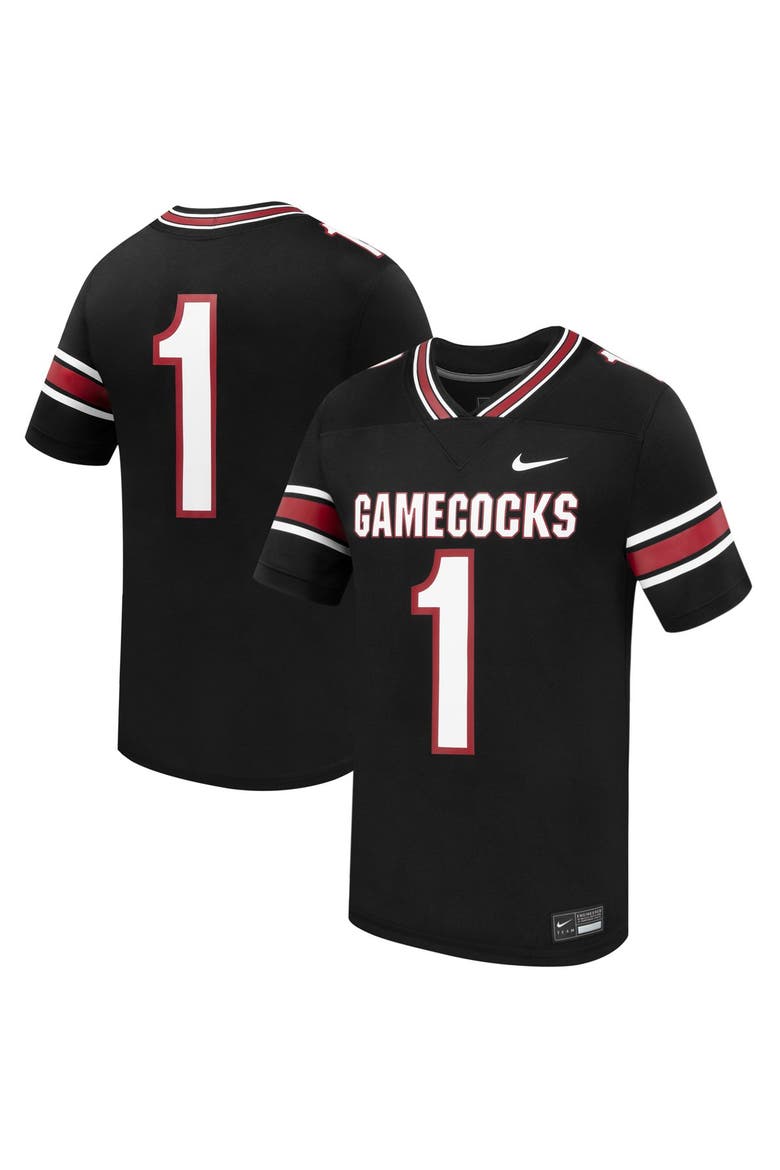 Men's Nike #1 Black South Carolina Gamecocks Alternate Replica Football Jersey, Main, color, Black