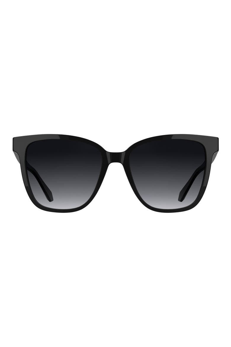 Dira 56mm Rectangular Sunglasses, Main, color, BLACK
