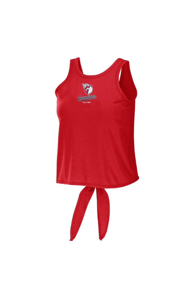 WEAR by Erin Andrews Women's WEAR by Erin Andrews Red Cleveland Guardians Open Back Twist Tie Tank Top, Alternate, color, 