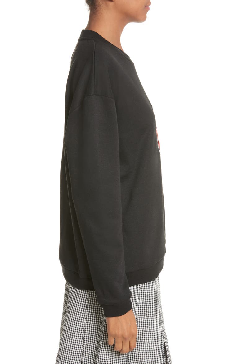 Barnacles Flower Sweatshirt, Alternate, color, BLACK