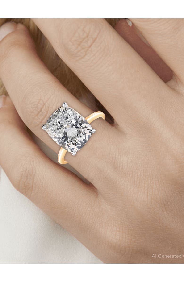 Bliss Diamond Certified 11CT Cushion Solitaire Diamond Engagement Ring Gold Lab Grown, Alternate, color, 