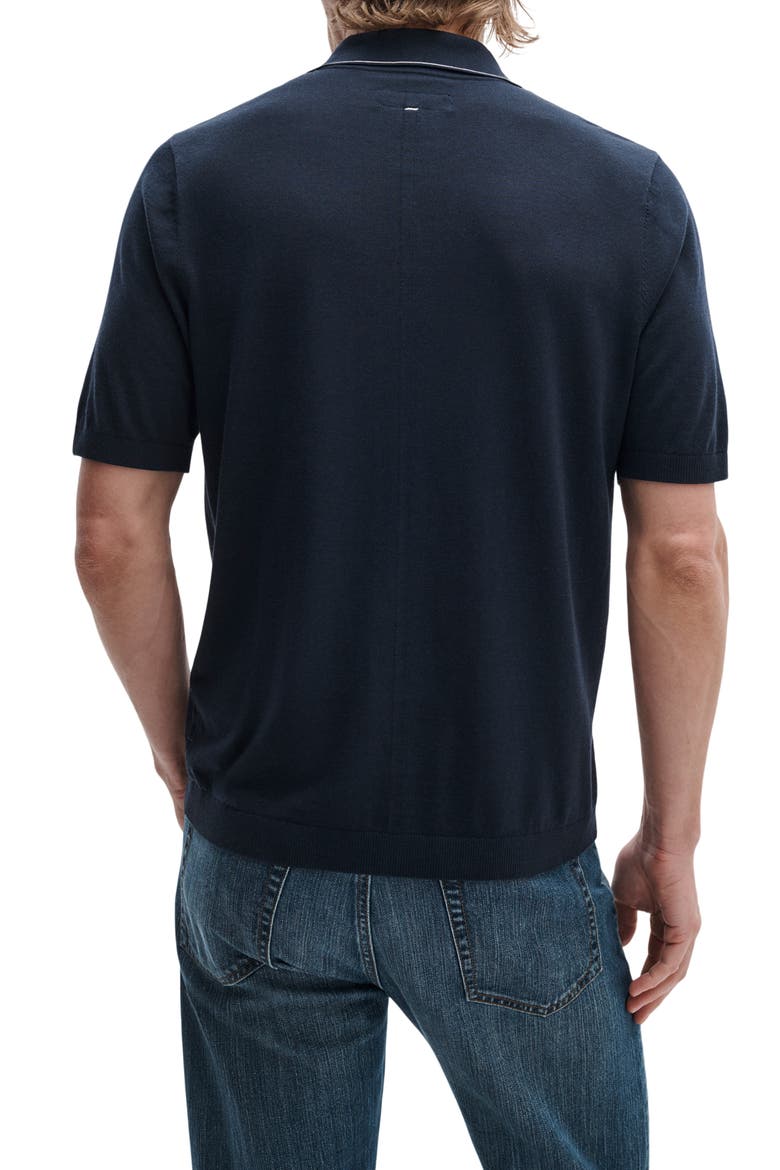 Conrad Silk & Cotton Dalton Knit Button-Up, Alternate, color, SALT