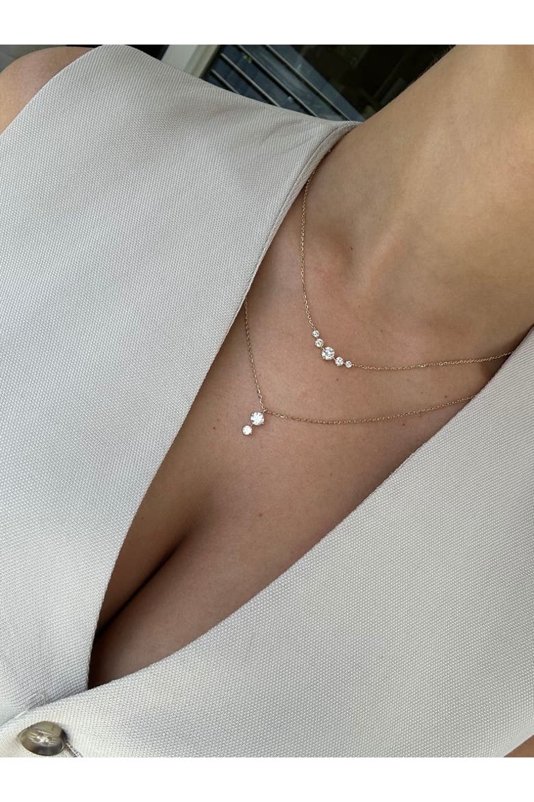 Starlight Layered Lab Diamond Necklace in 14K, Alternate, color, Yellow Gold