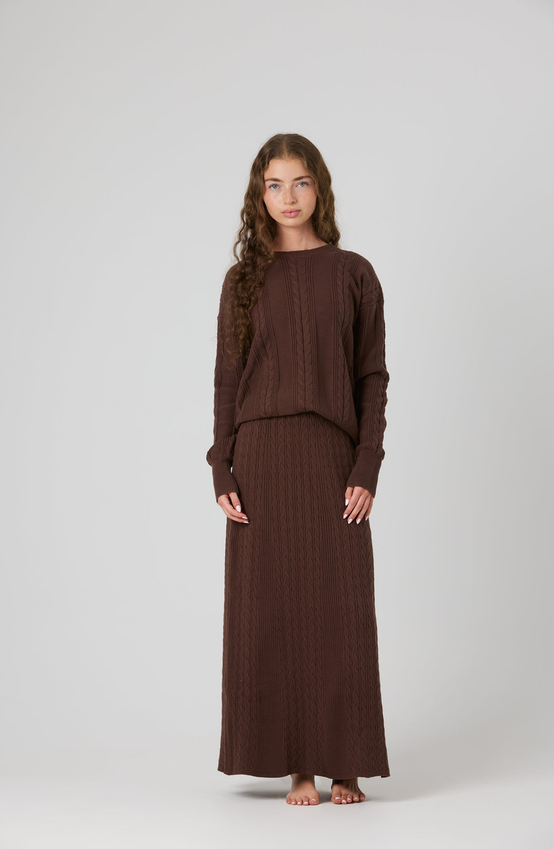 By Tess Collection Fanny Skirt, Alternate, color, Brown