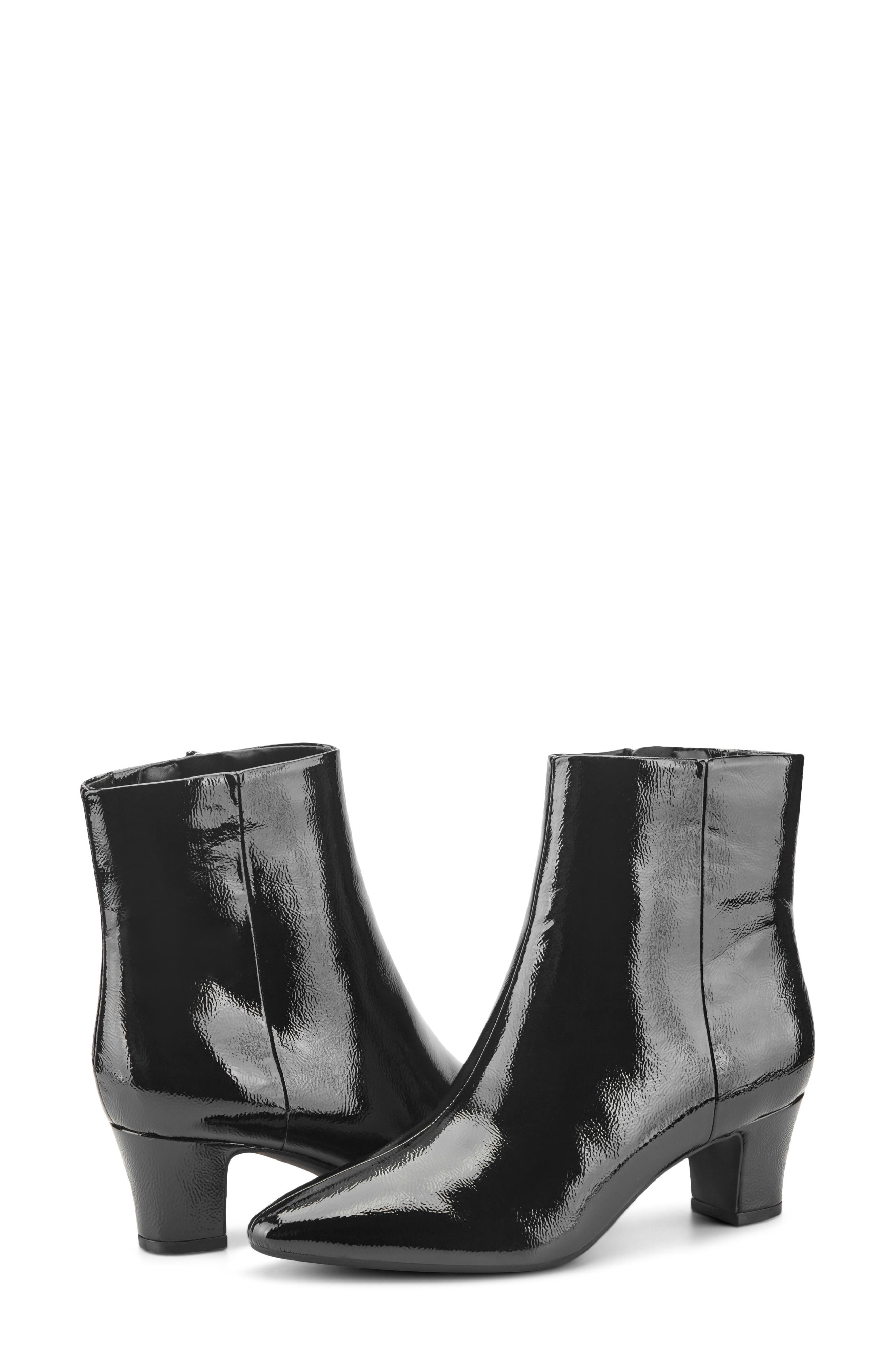 Isra Bootie, Alternate, color, BLACK PATENT