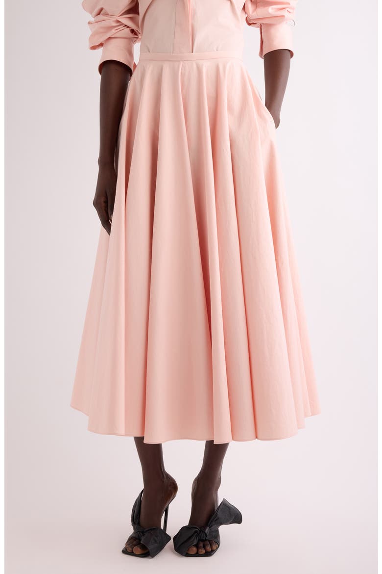 Cotton Poplin Circle Midi Skirt, Main, color, SILK PINK