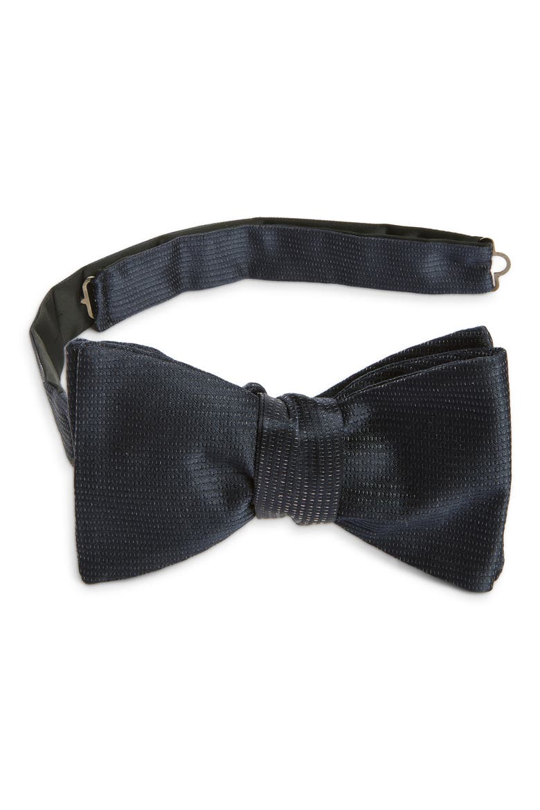 Silk Blend Bow Tie, Main, color, NAVY
