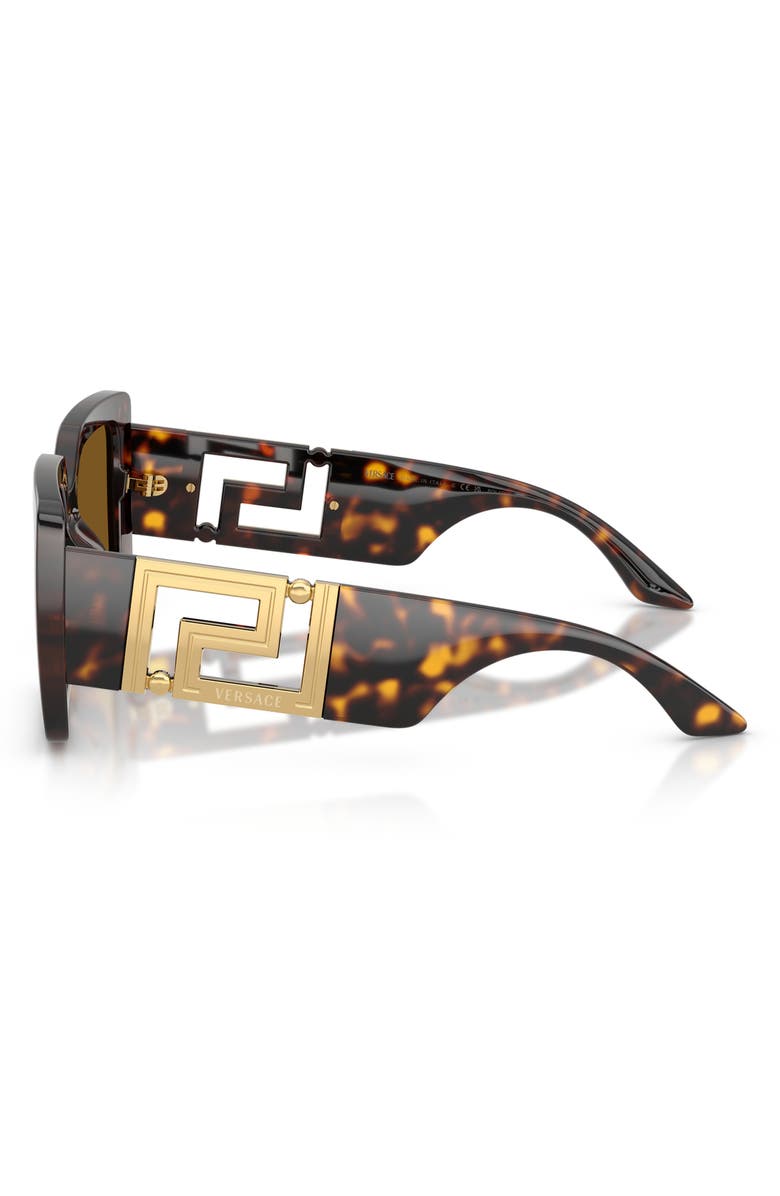 Versace 55mm Polarized Square Sunglasses, Alternate, color, Havana / Brown Polar