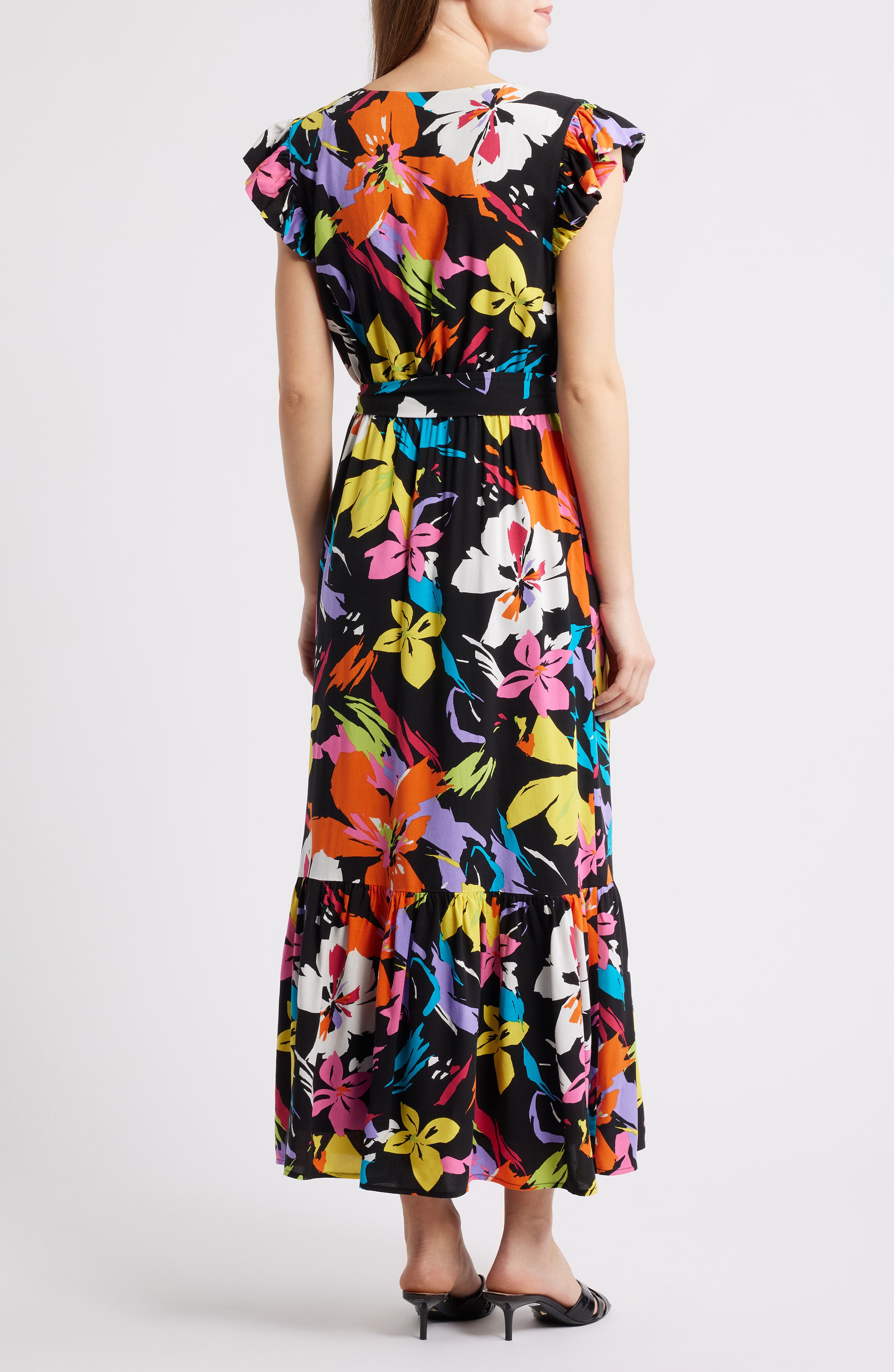 Sam Edelman Bright Flower Tie Waist Maxi Dress (Women) | Nordstromrack