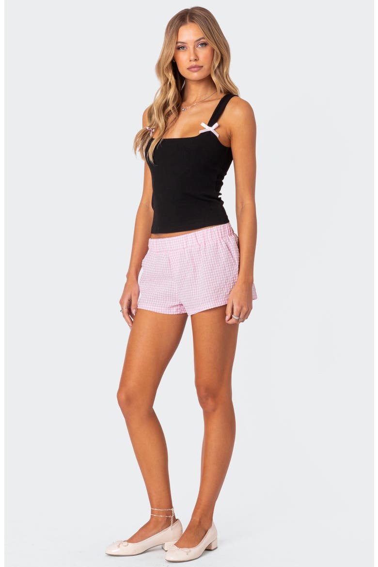 Lola Bow Rib Tank, Alternate, color, BLACK