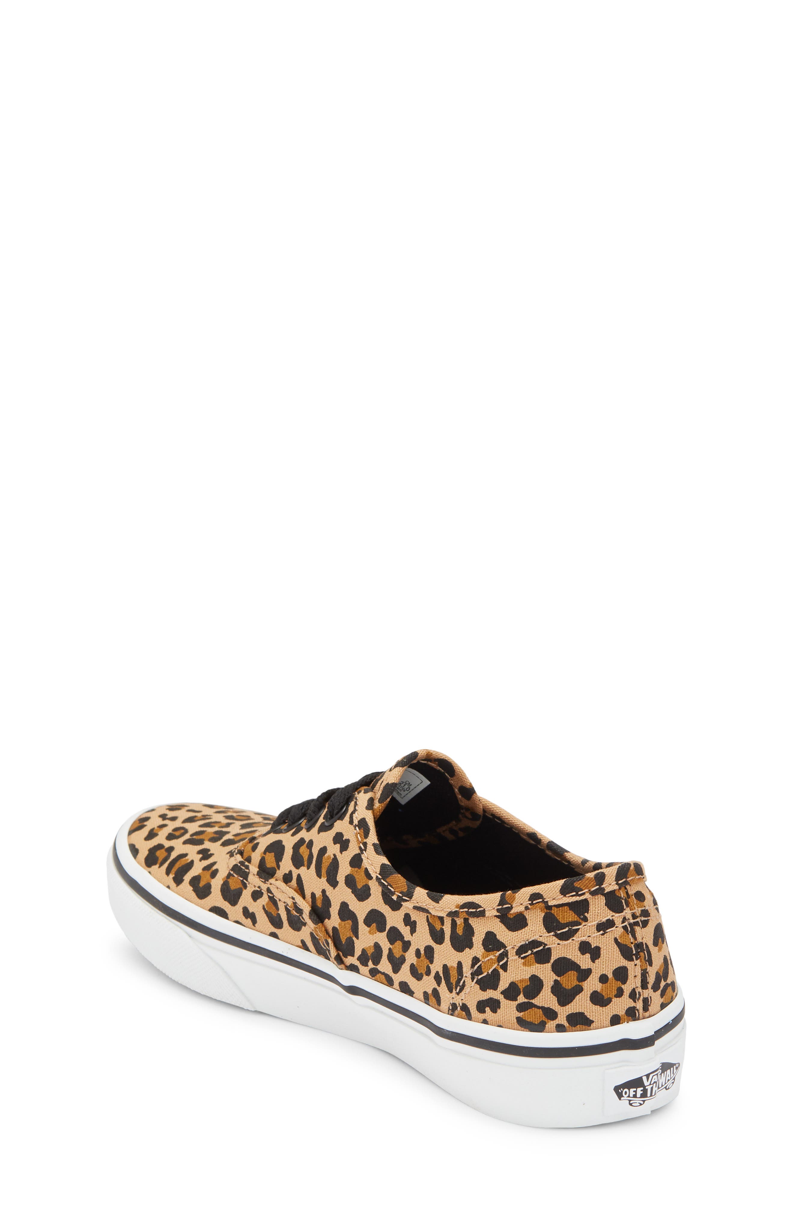 Kids' Authentic Leopard Sneaker, Alternate, color, TAN