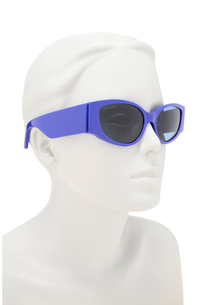 56mm Oval Sunglasses, Alternate, color, BLUE BLUE BLUE