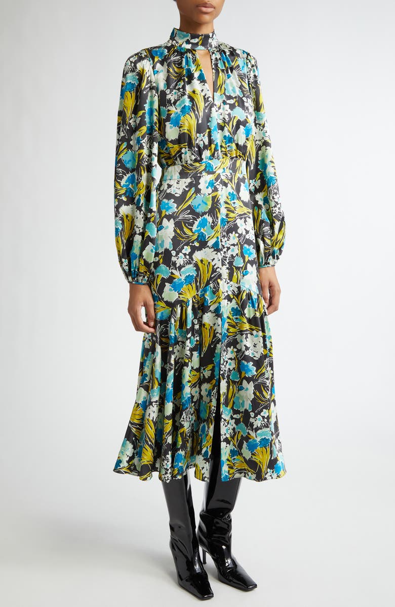 Cinq à Sept Molly Tossed Floral Long Sleeve Dress, Main, color, 