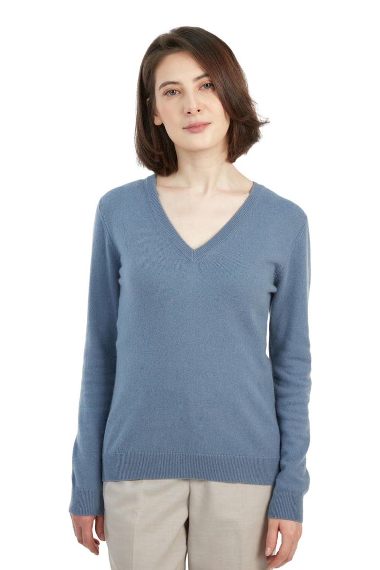 V-Neck Sweater, Main, color, purple impression