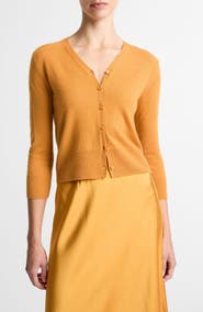 Vince Elbow Sleeve V-Neck Cashmere & Silk Cardigan