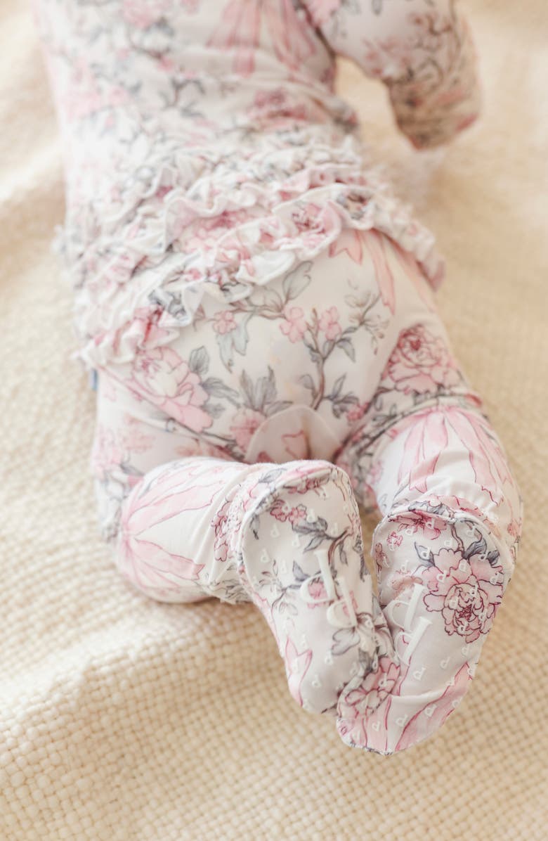 Posh Peanut Ruffle Footie, Alternate, color, Light/ Pastel Pink