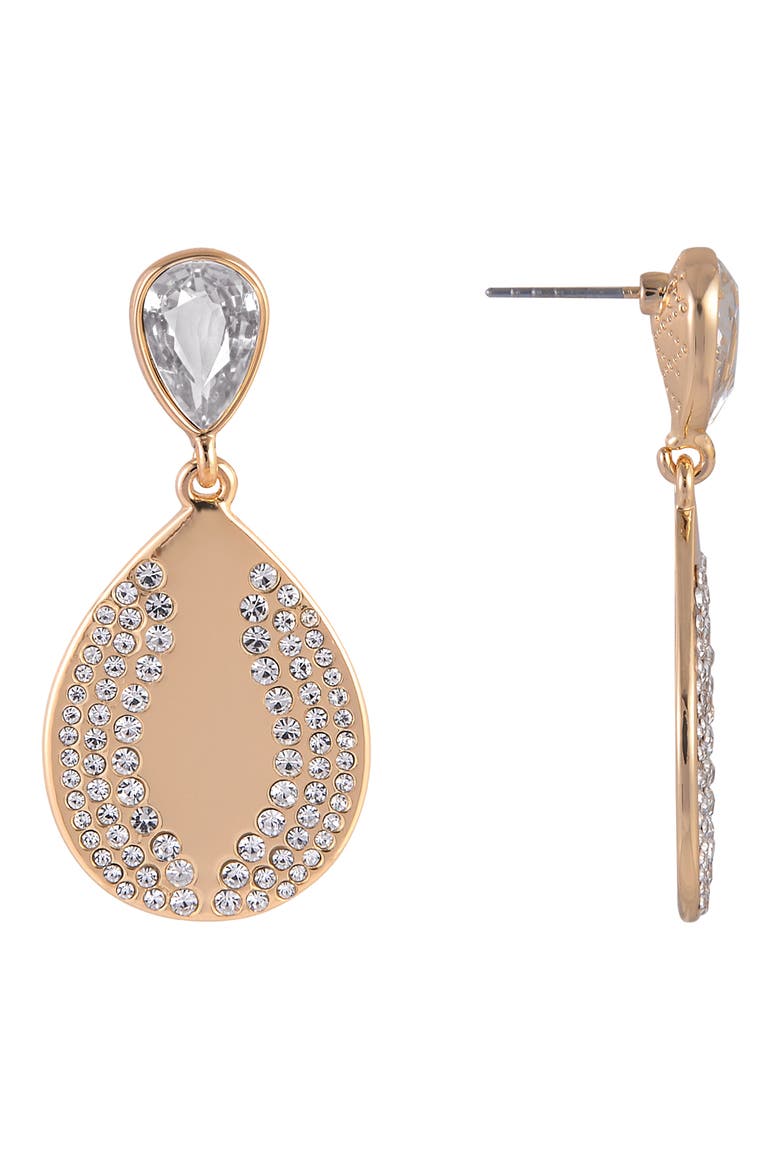 Crystal Teardrop Earrings, Alternate, color, GOLD