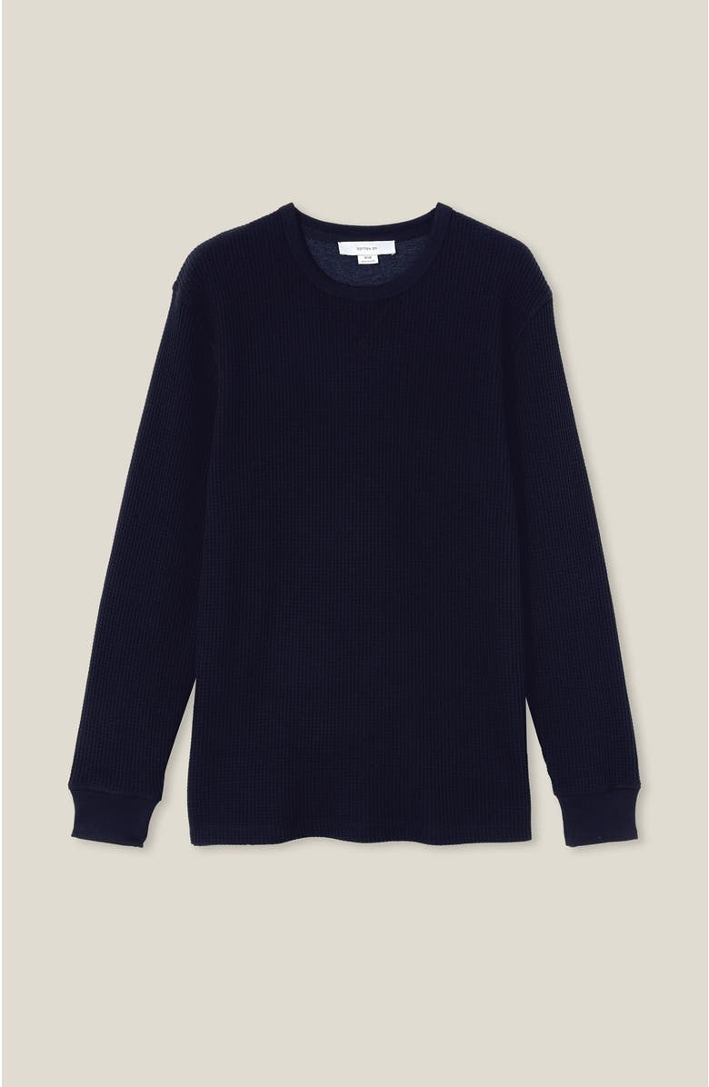 Cotton On Men's Chunky Waffle Long Sleeve Tshirt, Alternate, color,