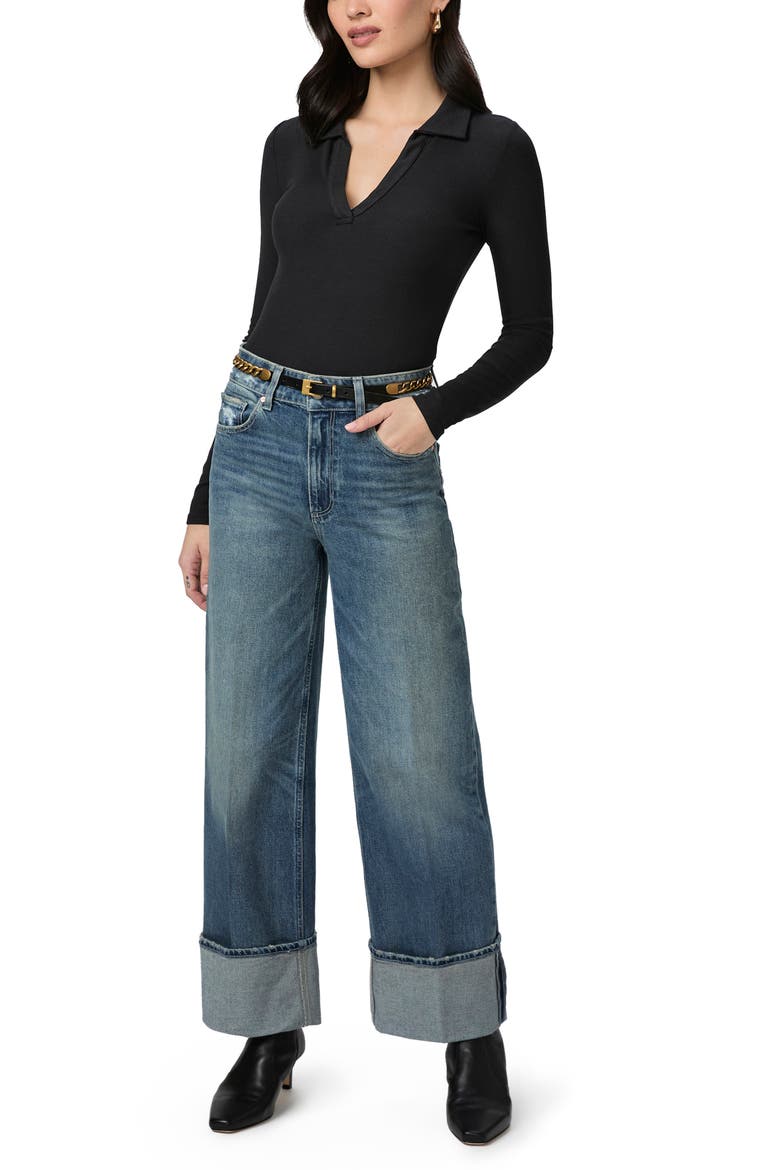 Silene Rib Polo Top, Alternate, color, BLACK