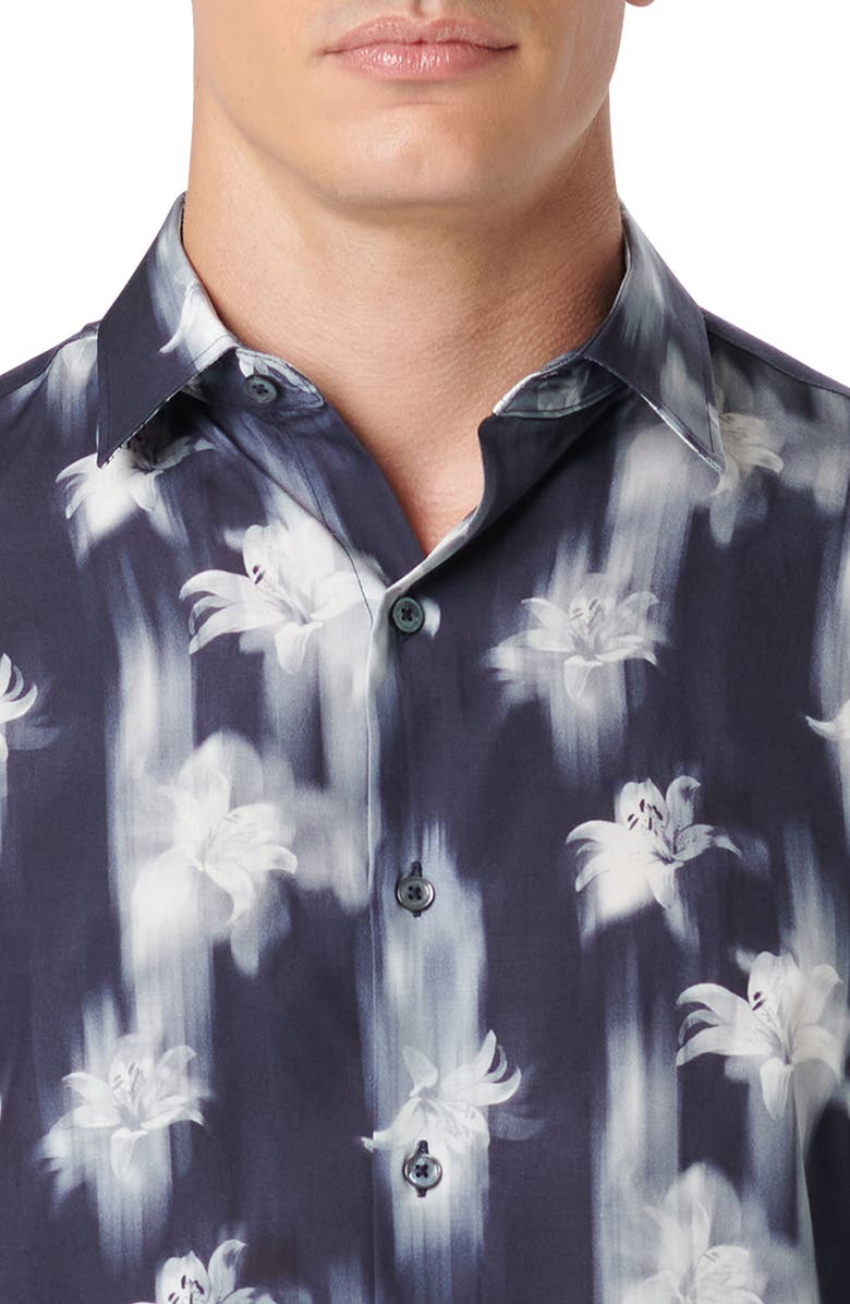 Bugatchi Julian Shaped Fit Floral Print Button-Up Shirt, Alternate, color,