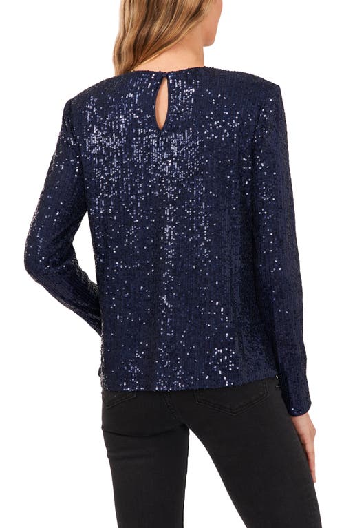 CECE CECE SEQUIN LONG SLEEVE TOP 
