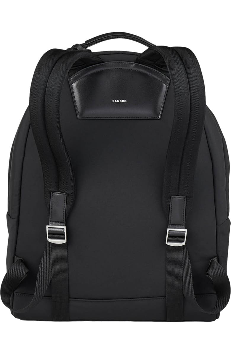 SANDRO Canvas and leather backpack, Alternate, color,