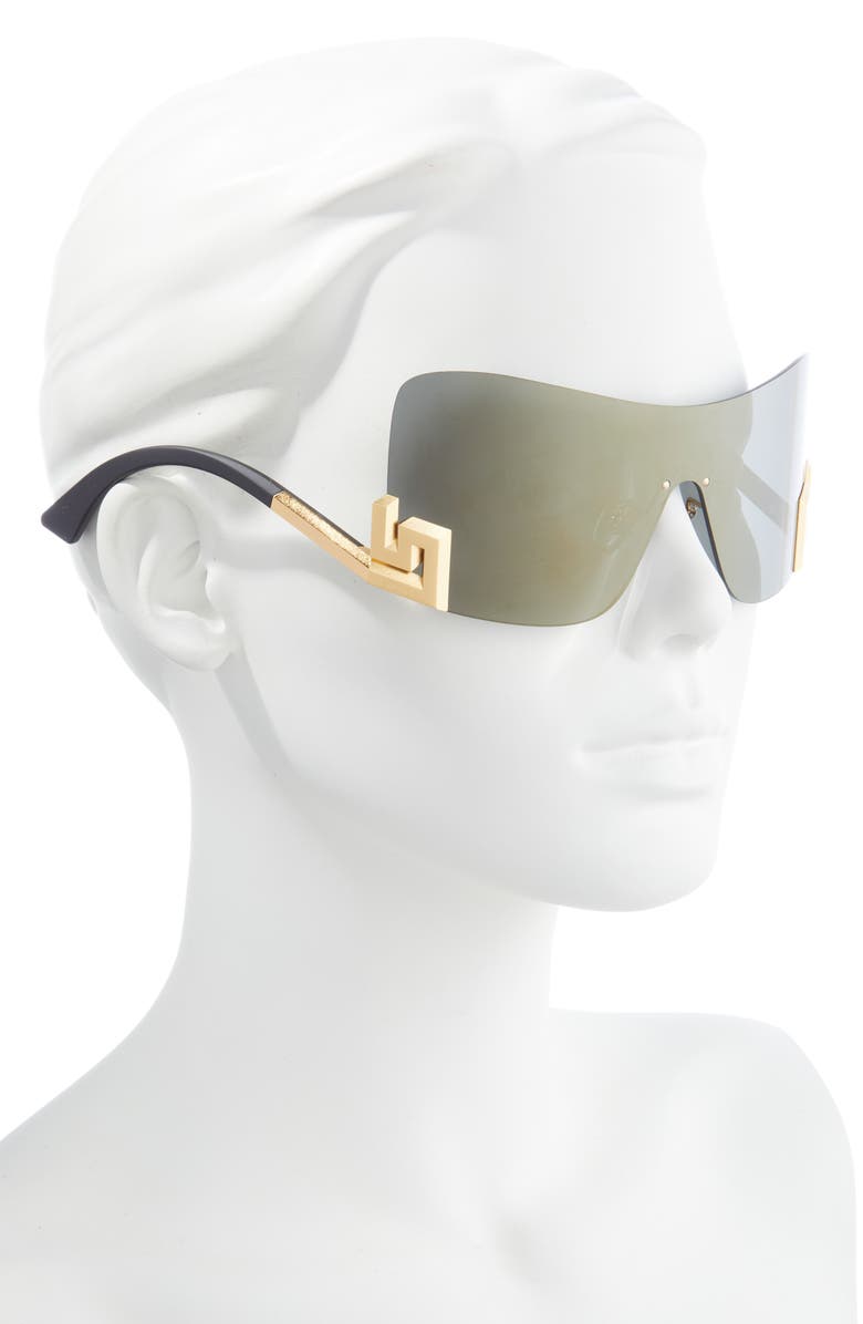 Versace 40mm Irregular Mirror Shield Sunglasses, Alternate, color,