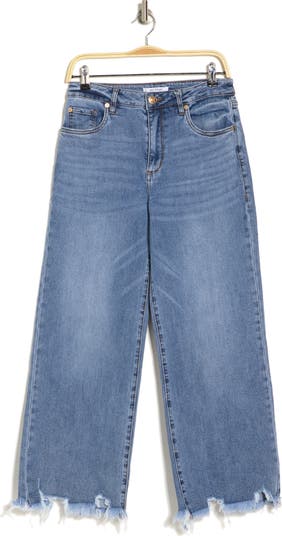 Sabrina High Waist Wide Leg Raw Hem Jeans