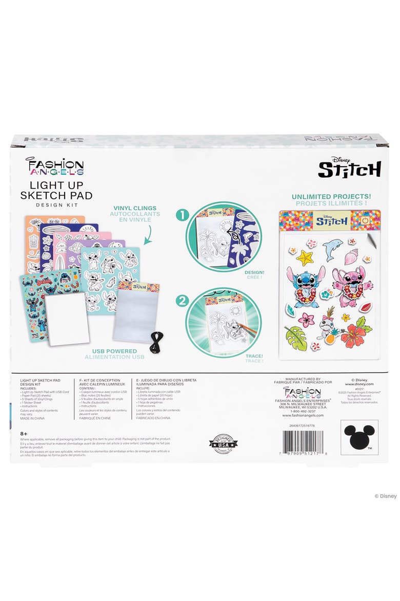 Light Up Sketch Pad, Disney Stitch Beach Scenes, Design Art Kit, Alternate, color, Multicolored